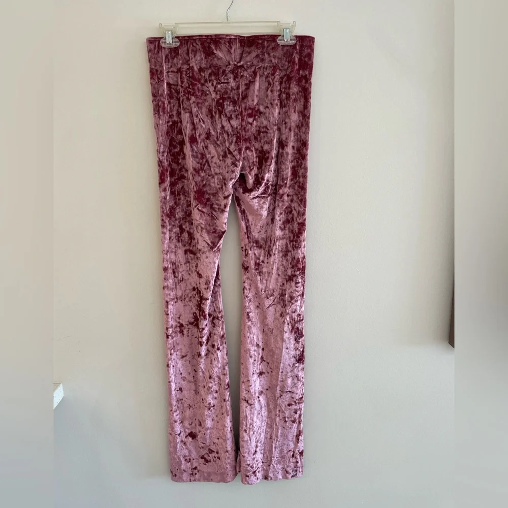 Show me Your Mumu crushed velvet bam bam flare pants size Large pink - Picture 2 of 6
